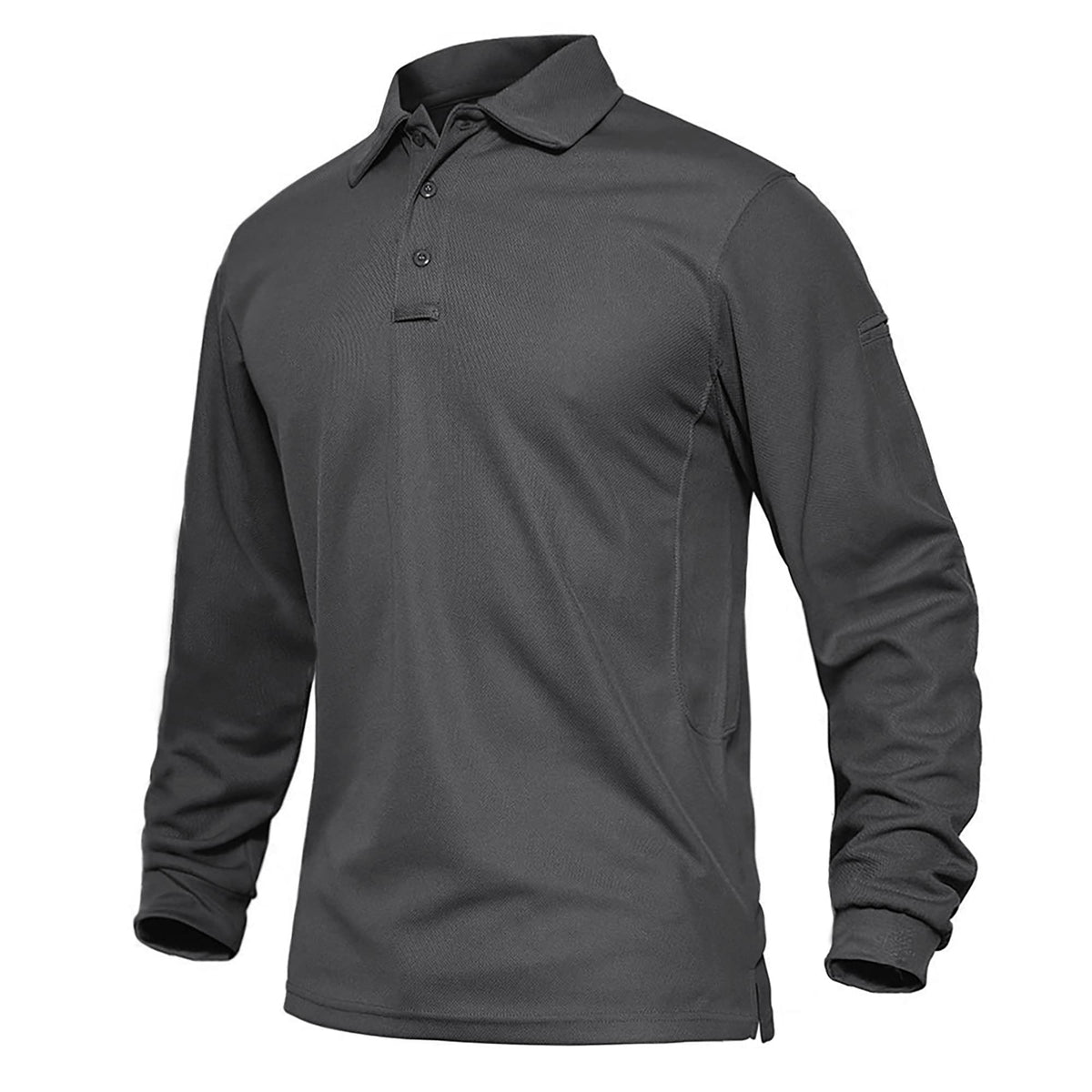 EKLENTSON Mens Polo Shirts Long Sleeve Tactical Shirt Breathable Outdoor Sports Tennis Work Top Grey,3XL