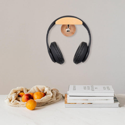 UKCOCO 1 Set Headset Solid Wood Headphone Stand Wood Bracket Wall Mounted Holder Wooden Stand PC Gaming Headset Stand Headphone Rack Headphone Wall Rack Office Headset Rack Headset Holder