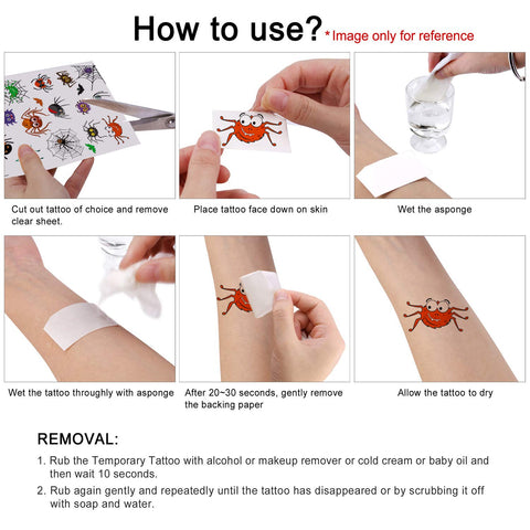 Temporary Tattoos For Kids, Halloween Tattoo Waterproof Cute Designs Stick on Children Tattoos, 80Pcs Cute Spider Stickers for Kids Children Party Favors