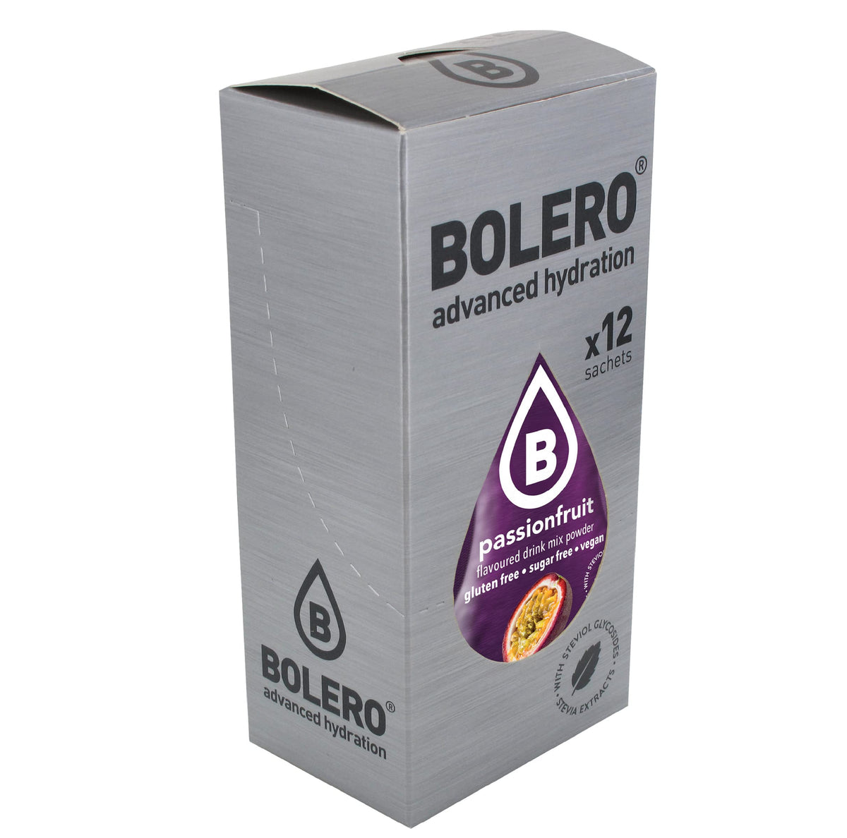 BOLERO - Passion Fruit Flavored, Sugar Free and Low Calorie Powdered Drink Mix, Makes 16oz for Strong Flavor or 32oz for Mild Flavor, 36 Small Sachet Singles-To-Go - Europe's Favorite Drink Mix