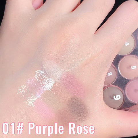 Erinde 12 Colors Eye Shadow Palette, Matte|Shimmer|Pearls Eyeshadow Palette for Daily makeup, Korean Eye Point Makeup, Velvety Texture, Ultra-Blendable, long-lasting, 01 Purple Rose
