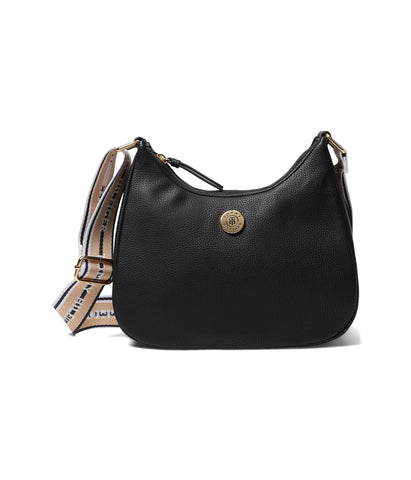 Tommy Hilfiger Womens Sylvie II Hobo Crossbody Black Small