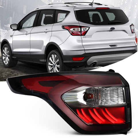 FIONE for Ford Escape Kuga Outer Tail Light Assembly 2017 2018 2019 Brake Rear Lamp Stop Indicator Light Left Driver Side LH GJ5Z13405C