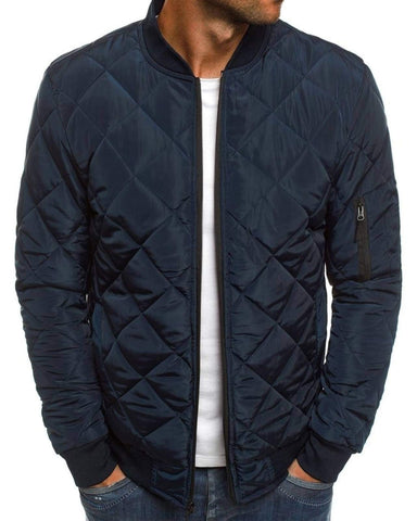 Pretifeel Mens Bomber Jackets Diamond Quilted Fall Winter Rib Varsity Lightweight Coat XX-Large
