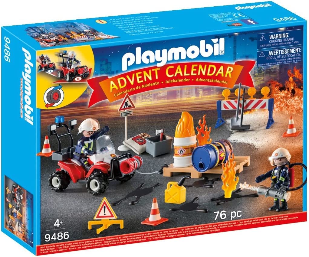 Playmobil 9486 Advent Calendar Construction Site Fire Rescue, For Children Ages 4+, Fun Imaginative Role-Play, PlaySets Suitable for Children Ages 4+