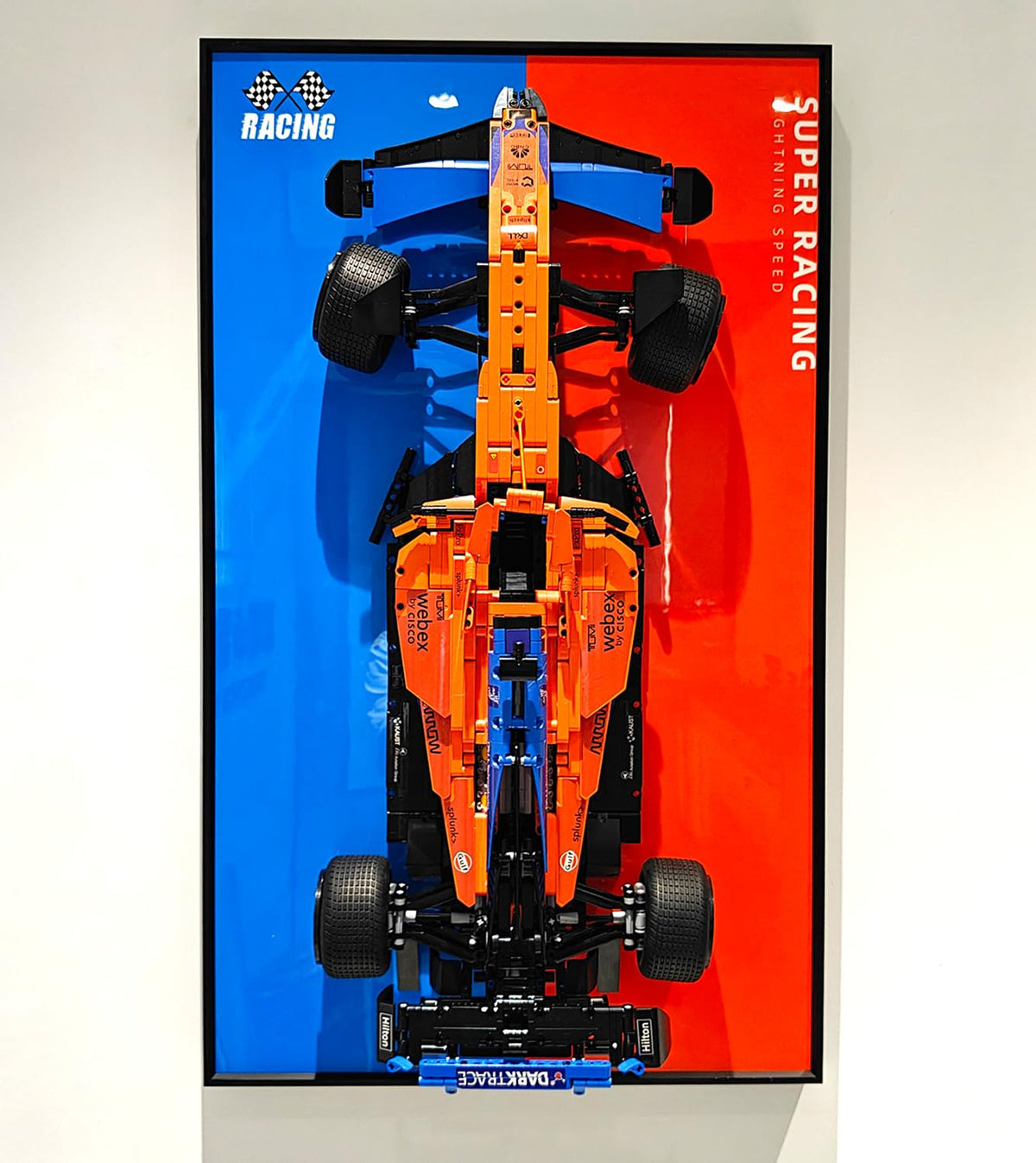 iCUANUTY Display Wall Mount for Lego Technic McLaren Formula 1 42141,Building Blocks Display Board for Lego Car Wall Mount - Ideal Gifts for Lego Lovers,Size:29.5x17.7 in