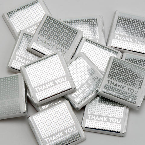 Silver Thank You Chocolate Neapolitans - 50 Pack