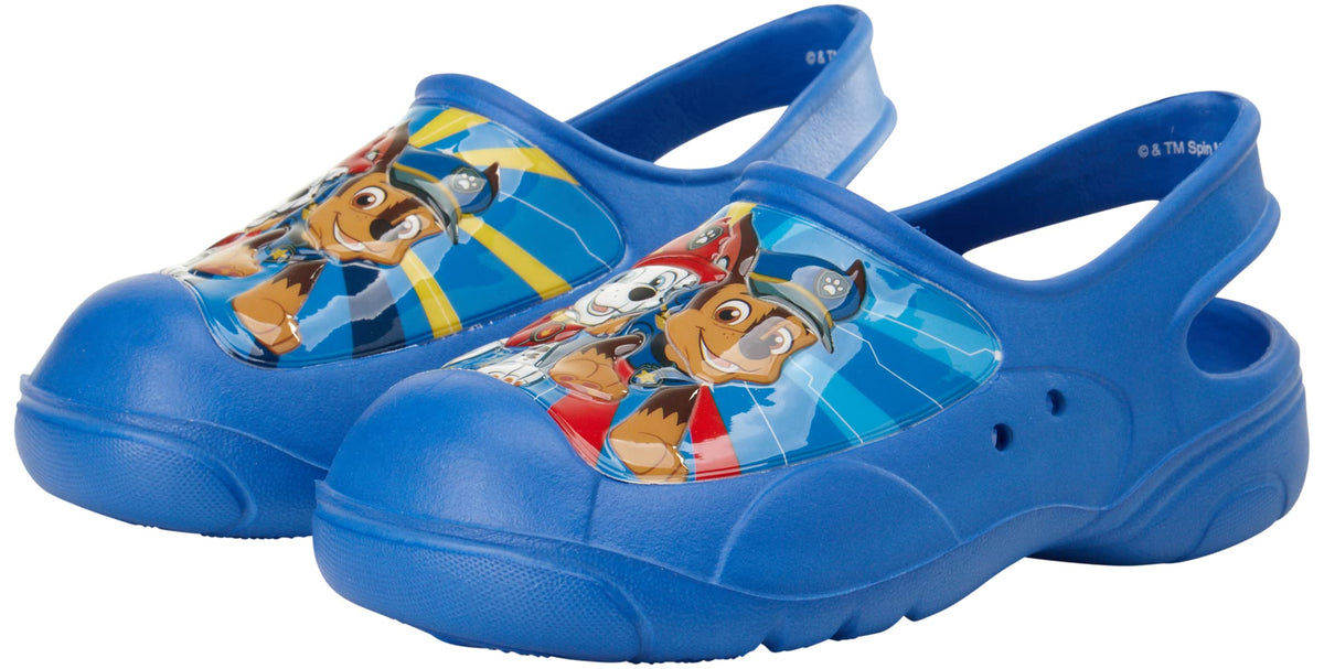 Nickelodeon Boys' Paw Patrol Sandals - Chase and Marshall Clogs with Heel Strap (Size: 5-12), Size 5-6, Paw Patrol