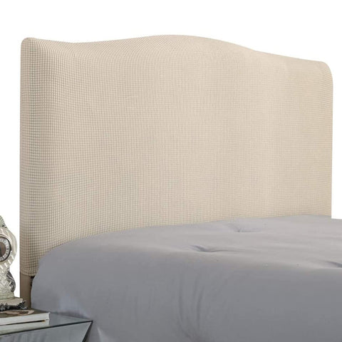 GEBIN Stretch Solid Color Headboard Slipcover, Bed Headboard Cover Protector Slipcover for Bed Headboard Dustproof Solid Bed Headboard Cover Stretch Single Double King (Beige,220CM)