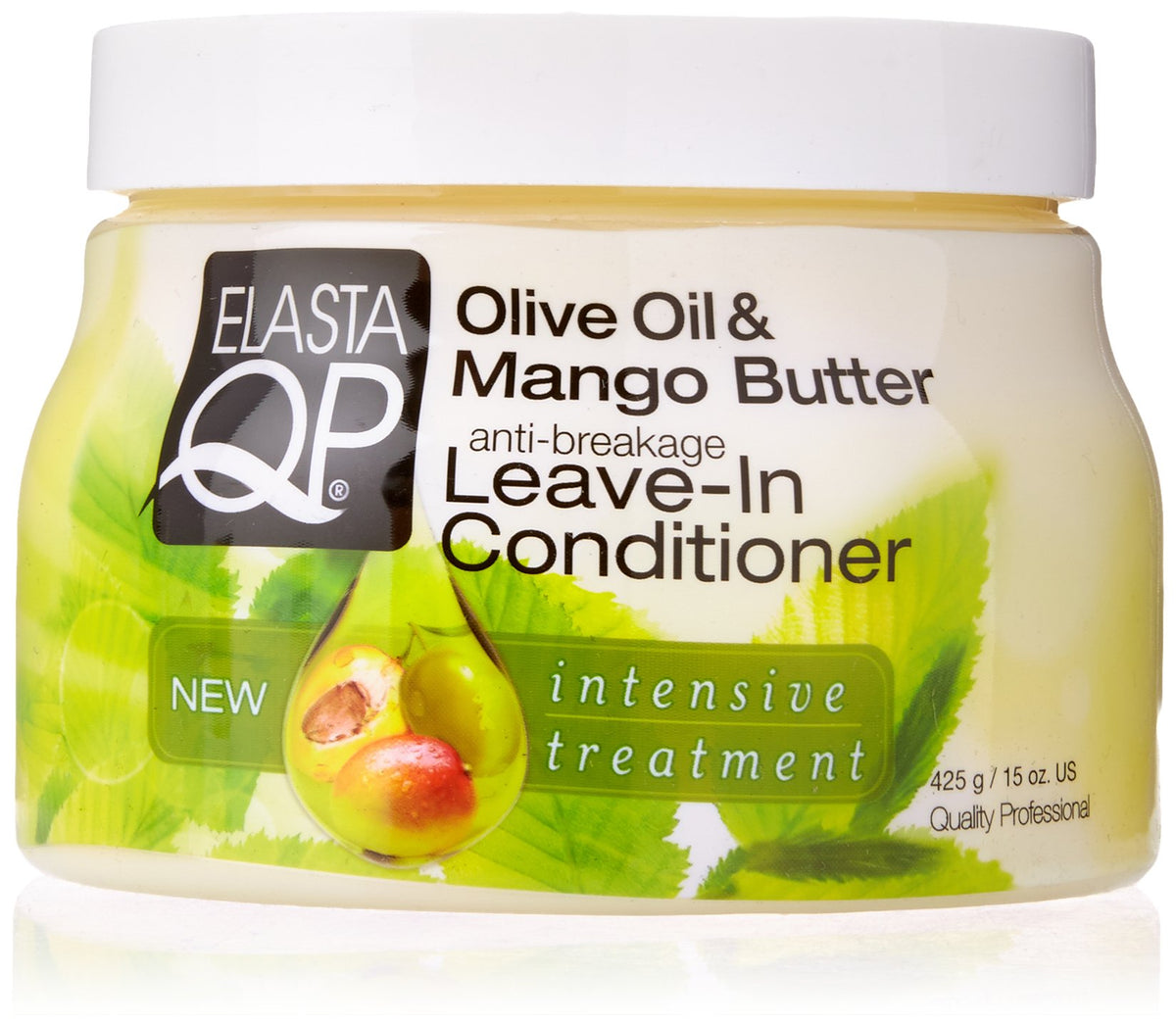 ELASTA QP Olive & Mango Butter Leave In Conditioner 15oz, 15 Oz (597150)