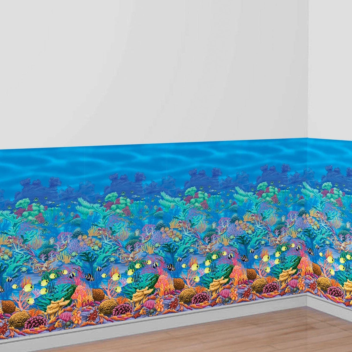 Vibrant Room Roll Coral Reef Scene Setters - 48" x 40' (1 Roll) - Perfect for Indoor & Outdoor Events for Summer or Any Season