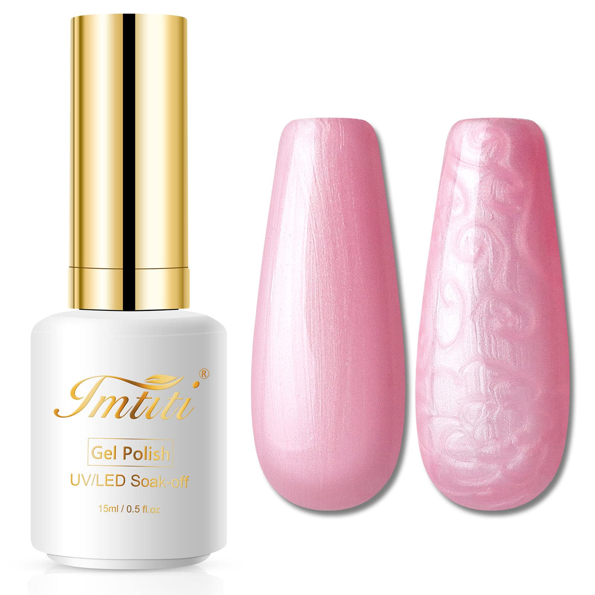 Imtiti Pearl Gel Nail Polish,0.5 Fl Oz Pink Glitter Drawing Gel Polish Shell Thread Shimmer Mermaid Nail Gel Polish Soak Off UV LED for Home DIY Nail Art Manicure Salon