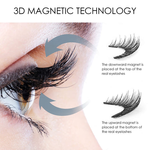 Generic Magnetic Eyelashes, 3D Natural Look Dual Magnetic Lashes Kit with Applicator, Magnetic Eyelashes without Eyeliner, Reusable & Waterproof False Eyelashes, 8 Count