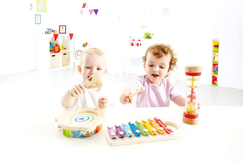 Hape Toddler Beat Box Set, Wooden Music Toy Set E8148, L: 15.8, W: 2.8, H: 14.2 inch