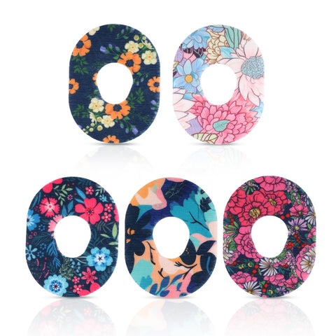25pcs Sensor Covers for Dexcom G7, Waterproof Blood Sugar Monitor Patch Flower Pattern Adhesive Patches Sensor Sticker Accessories Compatible with Dexcom G7(Flower Styles)