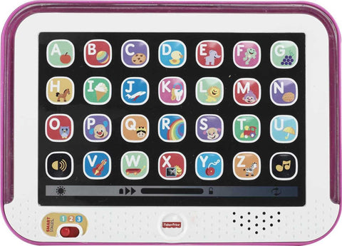 Fisher-Price Laugh & Learn Baby Toy Smart Stages Tablet with Lights & Learning Songs for Infants & Toddlers, Pink