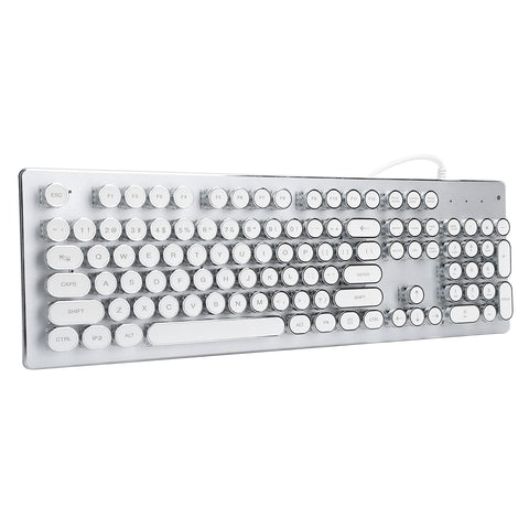 gernie Gaming Keyboard Retro Mechanical Keyboard Mixed Light Wired Keypad Green Switch Key Click for Playing Game Esports, Wireless Keyboard for Pc (White), gerniefa8qeycmwn-11