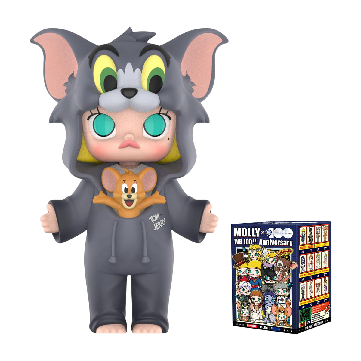 POP MART MOLLY x Warner Bros 100th Anniversary Blind Box Figures, Random Design Box Toys for Modern Home Decor, Collectible Toy Set for Desk Accessories, 1PC