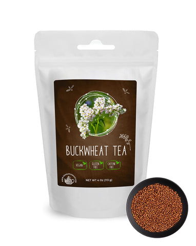 Tartary Buckwheat Tea Premium Grade Roasted Non-GMO, Gluten-Free, Vegan, Caffeine-Free (NET WT 4 OZ (113 G)