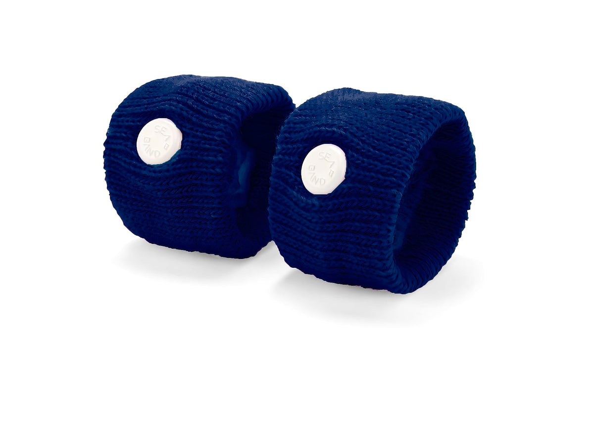 Sea-band Anti-Nausea Acupressure Wristband for Motion & Morning Sickness - 1 Pair Navy Blue