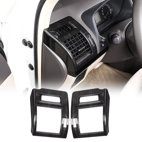 Fgtagtal Fit for Toyota Land Cruiser Prado FJ150 150 2018 ABS Car Side Air Condition Outlet Vent Trim Cover Frame Sticker, Center Console Side Air Outlet Trim Cover, 2 PCS (Black Wood Grain)