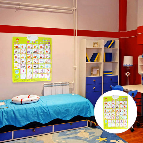 NUOBESTY Electronic Interactive Wall Chart Talking English Chinese Vocabulary Baby Early Education Audio Digital Learning Chart Preschool Toy Sound Toys for Toddler Kids