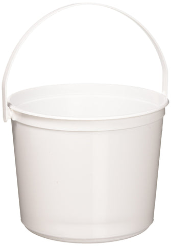Multipurpose White Plastic Bucket with Handle - 6.25" x 4.5" (Pack of 12) - Sturdy & Durable Design - Perfect for Storage, Home, Garden, & DIY Projects