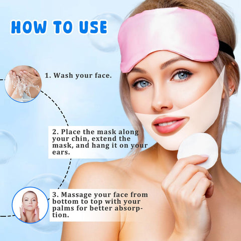 Generic 4Pcs Bloskin Double Chin Mask Reusable, Bloskin Double Chin Mask, Bloskin Lift Mask, V Line Lifting Mask for All Skin Types