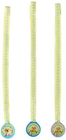 Amscan Dog Paw Lace Necklace, 6 1/2" with 2" charm, Green/purple
