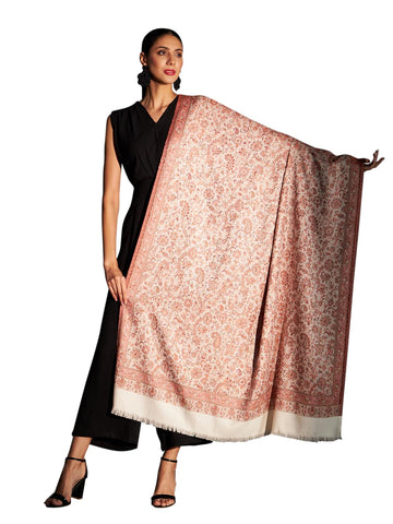 Zamour Women Jacquard Weave Large Shawl Wrap in Soft Material 40x80 inches in Black (White)