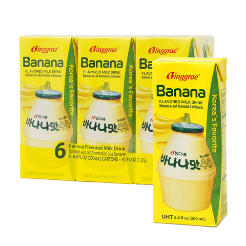 Binggrae Banana Flavored Milk [KoreaÃƒÆ’Ã†â€™Ãƒâ€šÃ‚Â¢ÃƒÆ’Ã‚Â¢ÃƒÂ¢Ã¢â€šÂ¬Ã…Â¡Ãƒâ€šÃ‚Â¬ÃƒÆ’Ã‚Â¢ÃƒÂ¢Ã¢â€šÂ¬Ã…Â¾Ãƒâ€šÃ‚Â¢s No 1 Classic & Original Banana Milk] - Sweet, Smooth & Creamy Texture (Pack of 6)