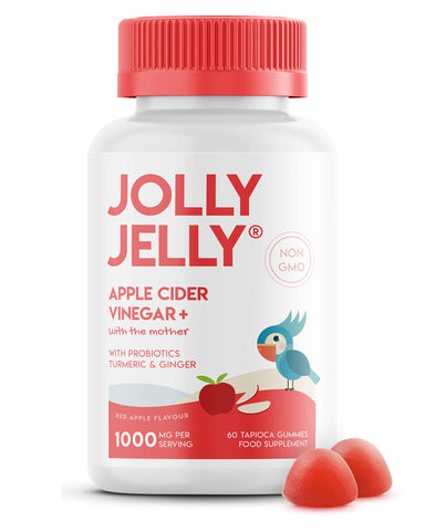 Apple Cider Vinegar Gummies with The Mother 1000mg - Enhanced with Turmeric, Ginger & Probiotics - Unfiltered & Raw Apple Cider with The Mother - 60 Vegan Gummies