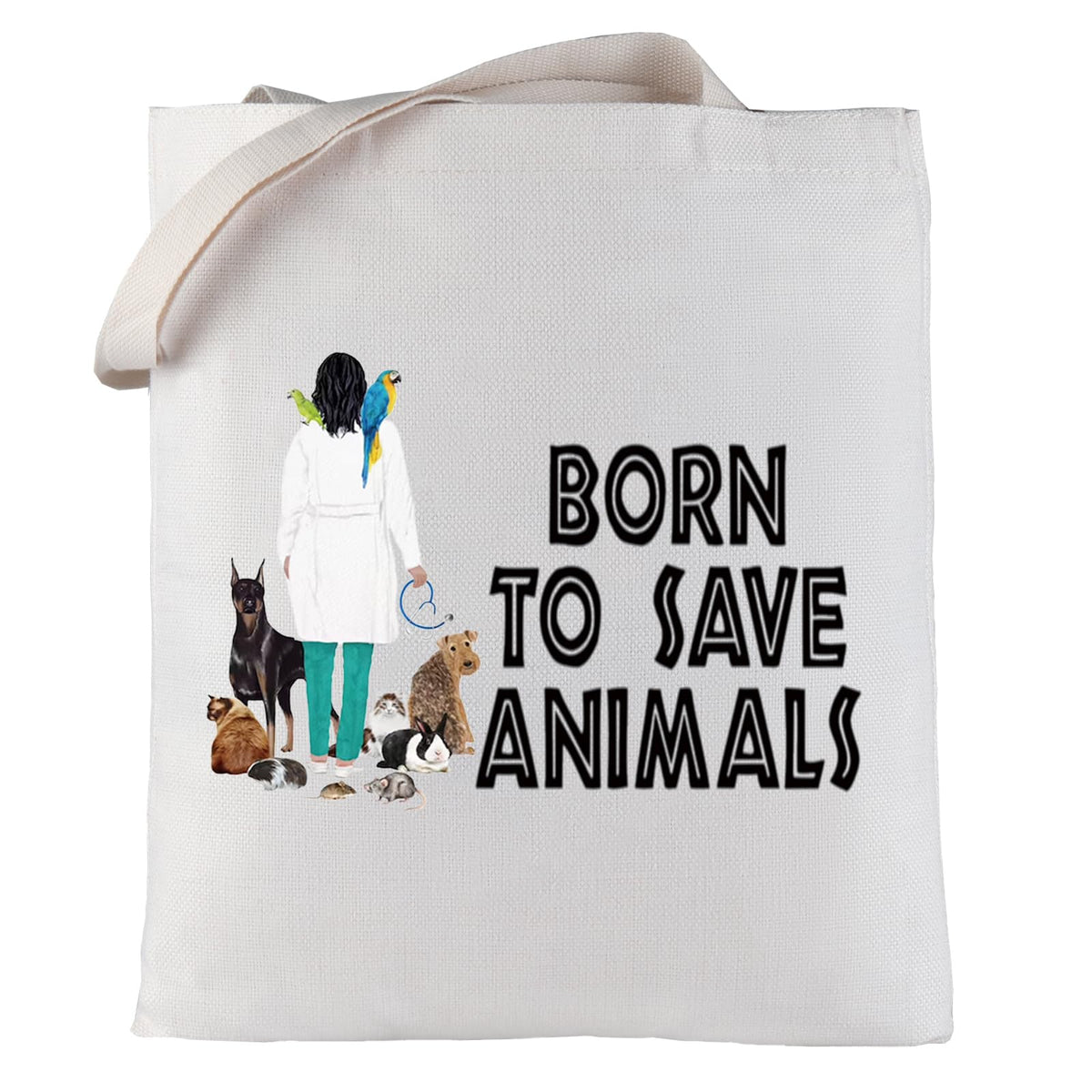 LEVLO Veterinarian Cosmetic Make Up Bag Veterinary Technician Gift Born To Save Animals Makeup Zipper Pouch Bag For Veterinarian Assistant Student (Save Animals T)