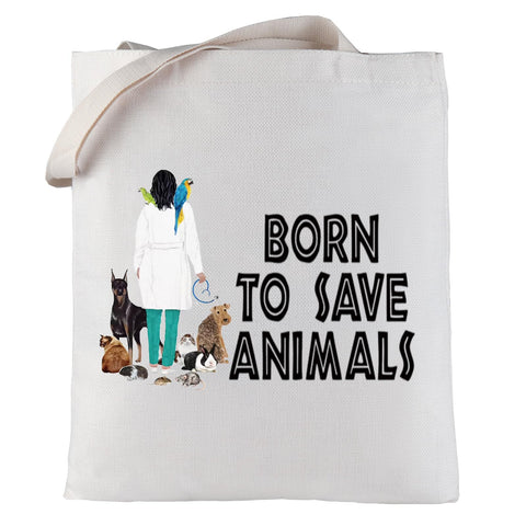 LEVLO Veterinarian Cosmetic Make Up Bag Veterinary Technician Gift Born To Save Animals Makeup Zipper Pouch Bag For Veterinarian Assistant Student (Save Animals T)