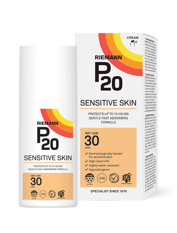 RIEMANN P20 SPF30 Sensitive Sun Cream 200ml, High Level UVA Protection for up to 10 Hours, Allergy Certification, Water Resistant, Durable & Long Lasting, Sweat Resistant
