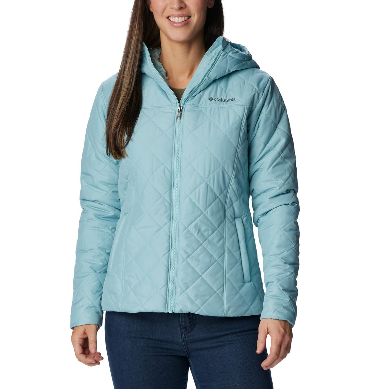 Columbia Women's Copper Crest Hooded Jacket, Aqua Haze, Large
