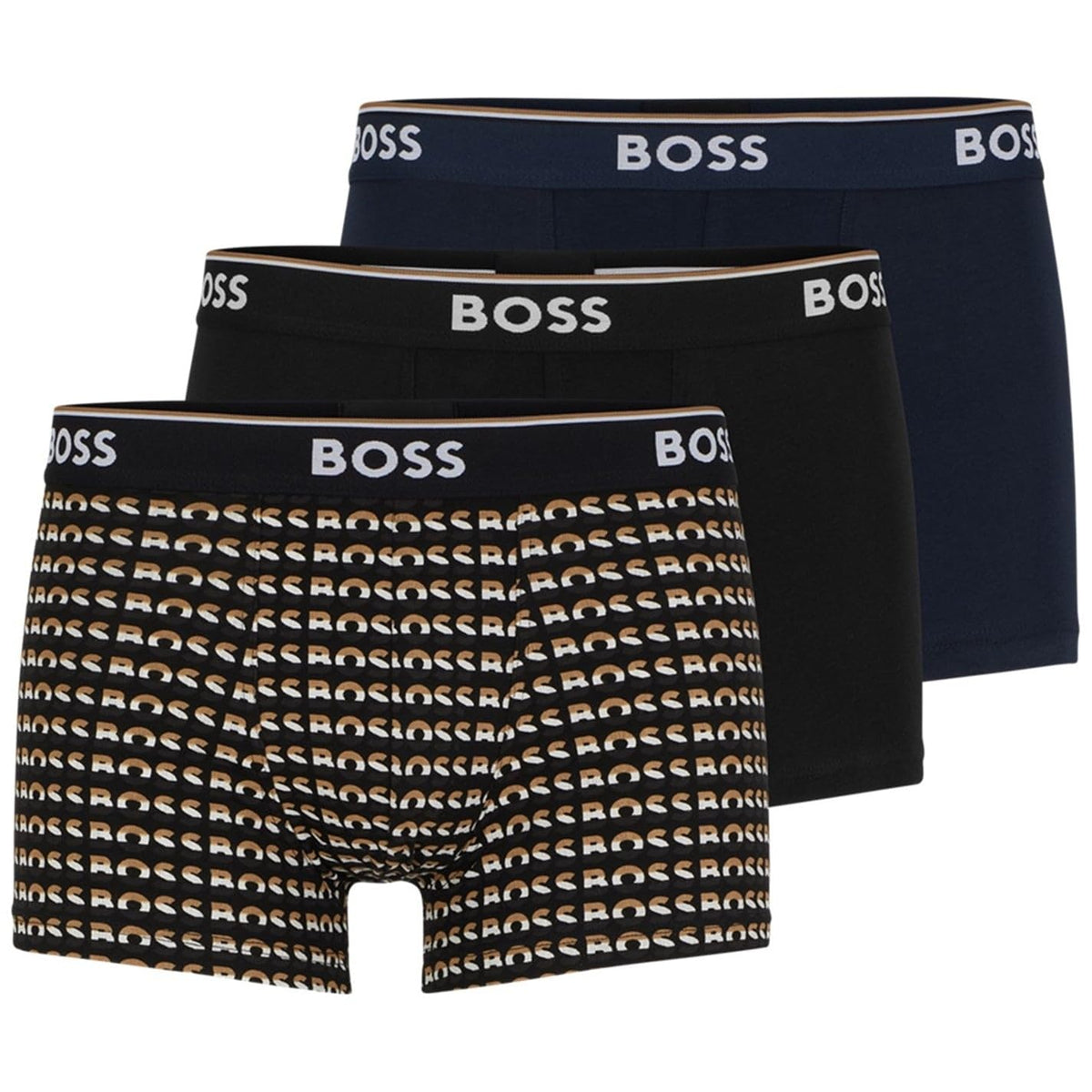 BOSS Mens 3 Pack Power Boxer Shorts - Blackwhite/navy/black - S