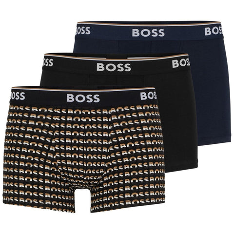 BOSS Mens 3 Pack Power Boxer Shorts - Blackwhite/navy/black - S