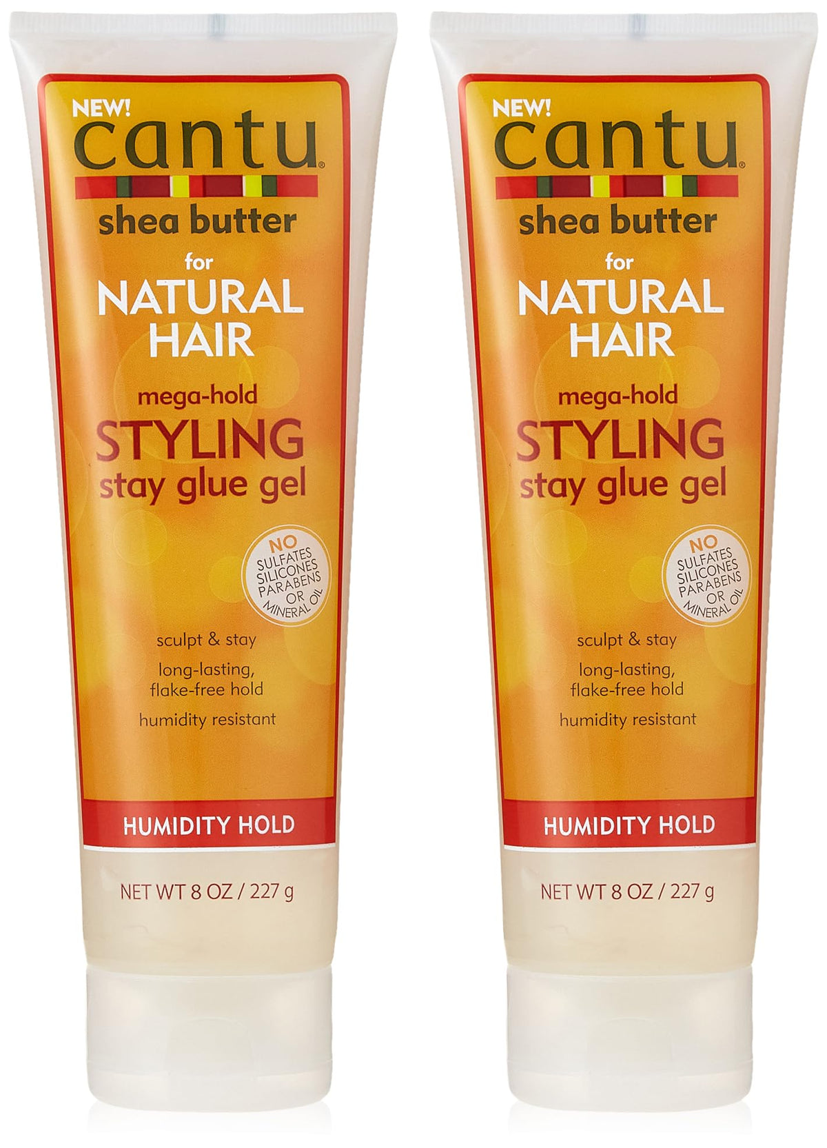 Cantu Natural Hair Styling Gel Stay Humidity Hold 8 Ounce Tube (235ml) (2 Pack)