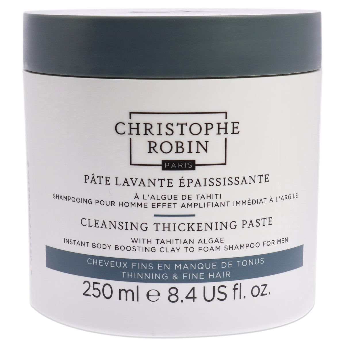Christophe Robin Cleansing Thickening Paste with Tahitian Algae | 250ml | Formulated for Men