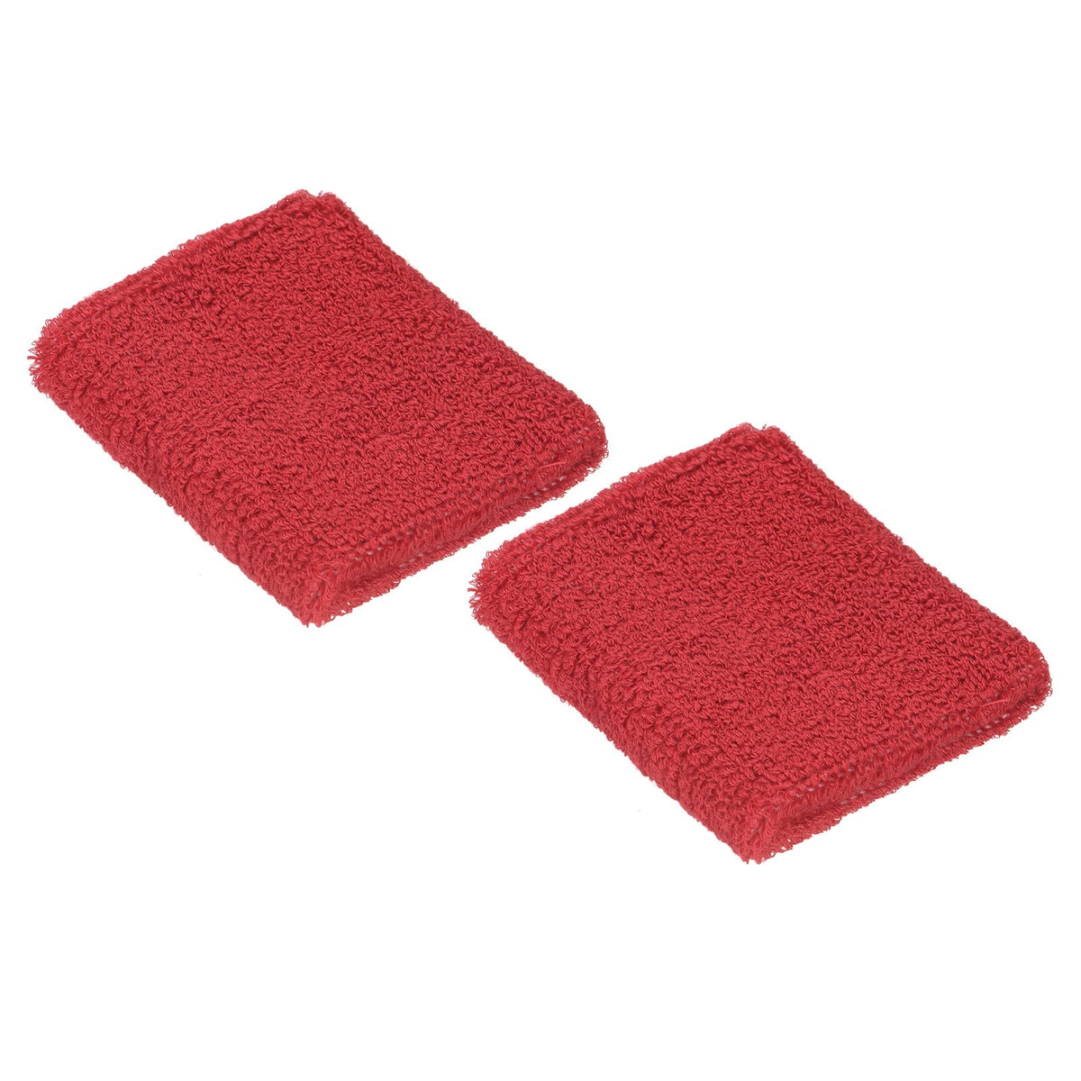 PATIKIL Sports Wristbands 8x8cm, 2 Pack Cotton Terry Cloth Absorbent Sweatband for Tennis Basketball Working Out Athletic Running, Red