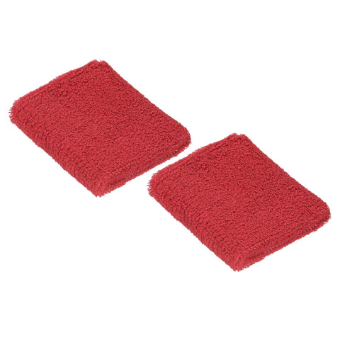 PATIKIL Sports Wristbands 8x8cm, 2 Pack Cotton Terry Cloth Absorbent Sweatband for Tennis Basketball Working Out Athletic Running, Red