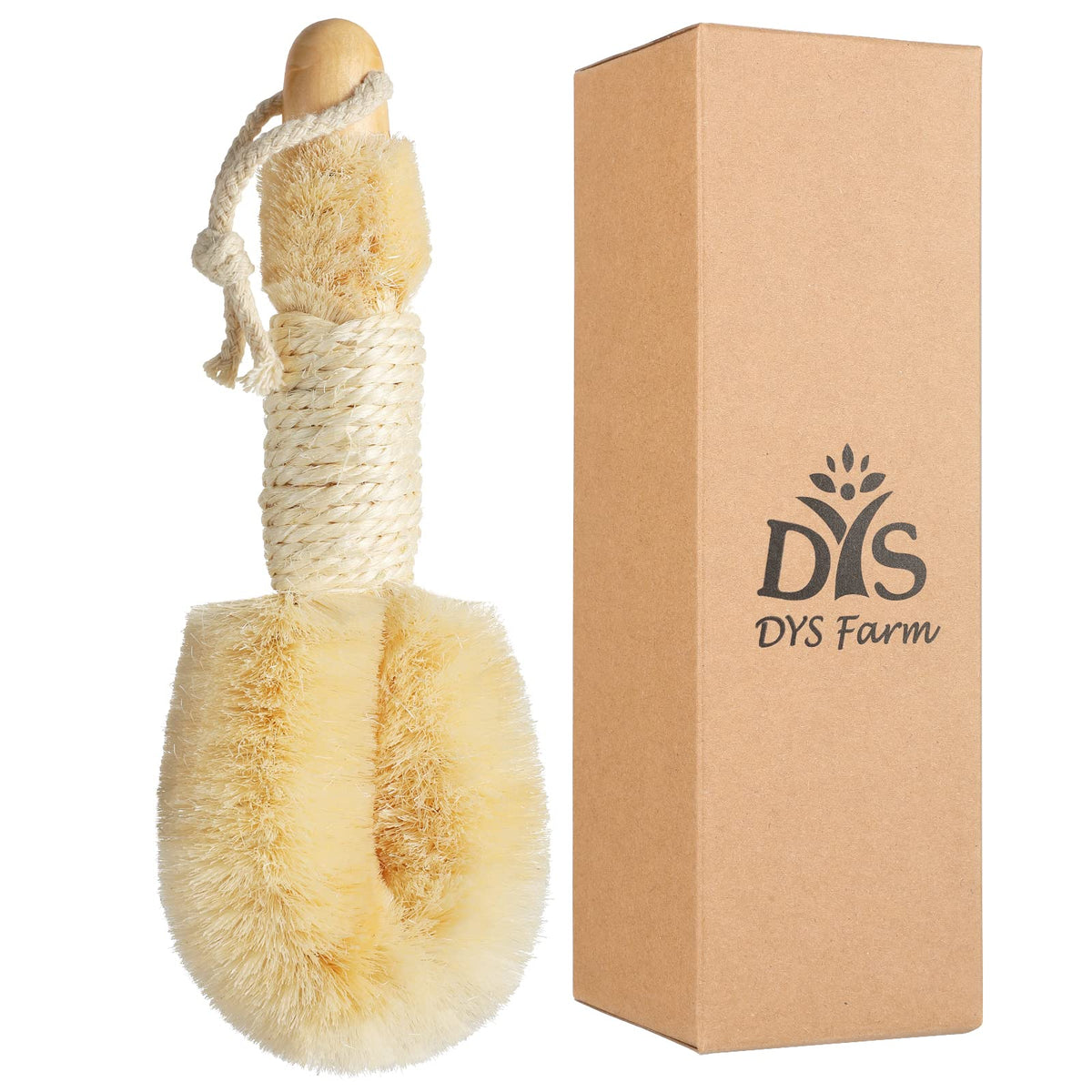 Dry Brushing Body Brush - Dry Skin Brushes Vegan Natural Sisal Bristles for Lymphatic Drainage and Cellulite, Exfoliating Body Scrubber for Bath Shower Massage, Blood Circulation Improvement