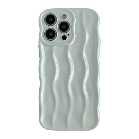 Caseative for iPhone 14 Pro Max Case,Water Ripple Pattern Curly Wave Frame Soft Compatible with iPhone Case (Grey,iPhone 14 Pro Max)