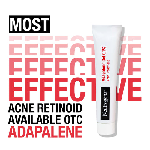 Neutrogena Adapalene Gel Acne Treatment, 0.1% Adapalene Acne Medication for Pimples & Blemishes, Once Daily Topical Retinoid Gel to Help Fight Breakouts, Oil- & Fragrance-Free, 1.6 oz
