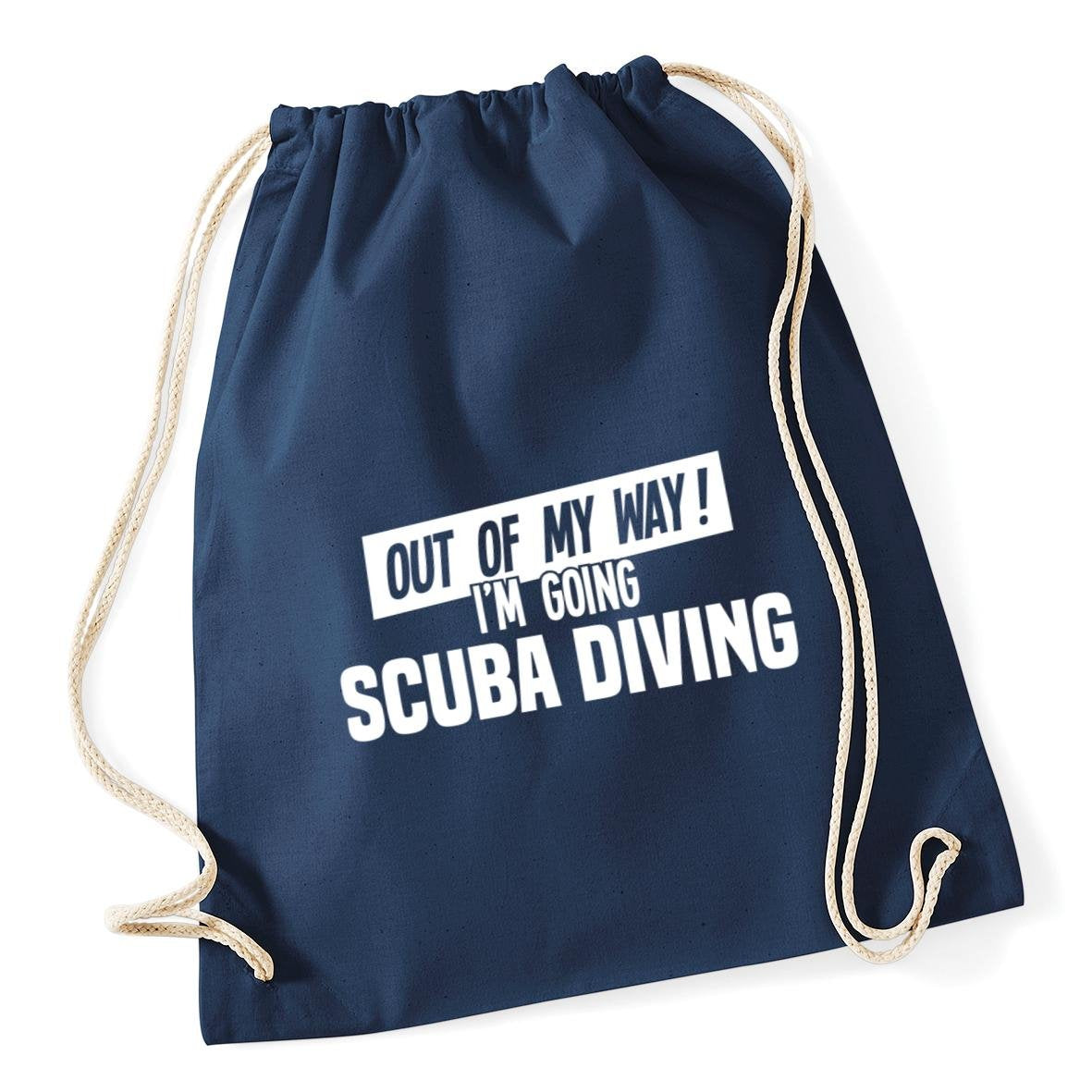 Hippowarehouse Out of My Way I'm Going Scuba Diving Drawstring Cotton School Gym Kid Bag Sack 37cm x 46cm, 12 litres