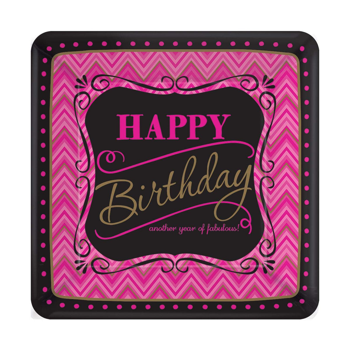 Born To Be Fabulous Square Paper Dessert Plates