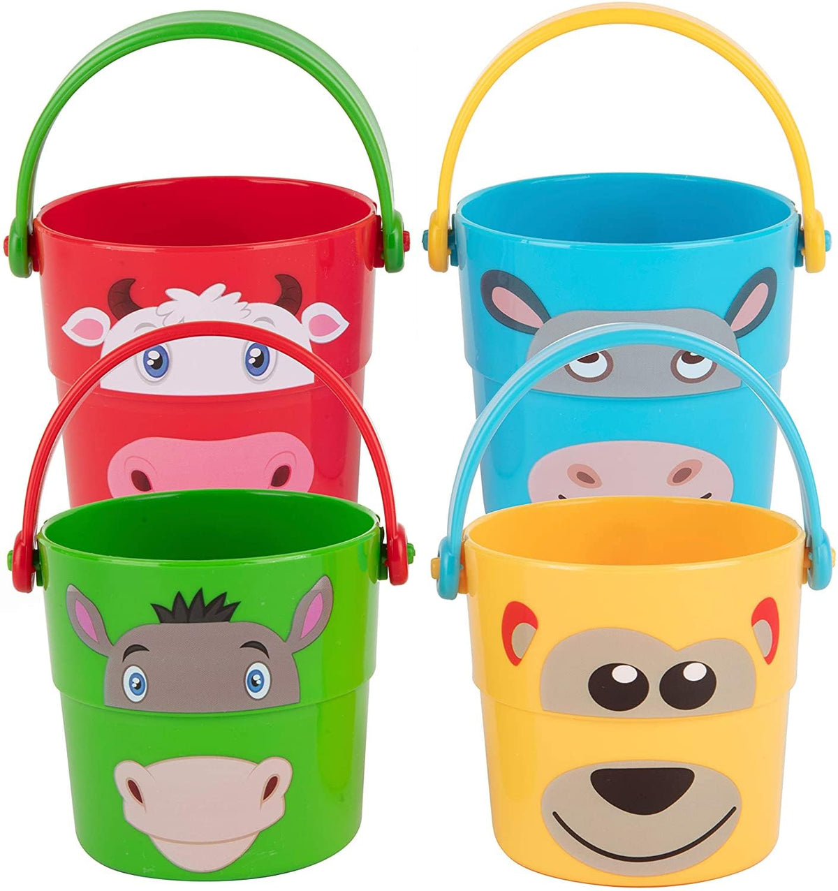 Edushape Funny Face Stacker Buckets - Strainer Bathtub Toys - Early Child Development Learning Toddler Bath Toys - Baby Bath Toys for Toddlers 1-3 Teaches Cause & Effect & Cognitive Skills