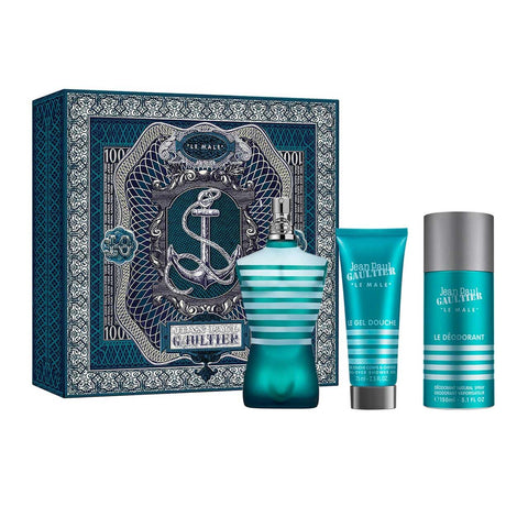 Jean Paul Gaultier Le Male 3-Pcs Gift Set (Eau de Toilette spray 4.2 fl oz + Shower gel 2.5 fl oz + Deodorant spray 5.1 fl oz)