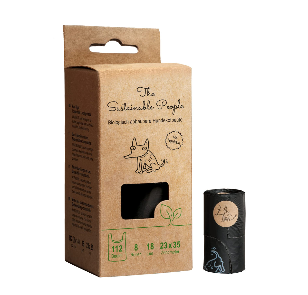 TSP Premium 100 % Compostable Poop Bags with handles - Starch Based - and Biodegradable, certified OK compost HOME and EN13432 (no OXO, free from d2w, epi, PE!)-Extra Large (9x13,8 Inches)-Extra Thick